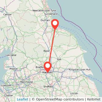 Wakefield Middlesbrough train map