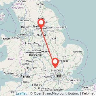 Wakefield Luton train map