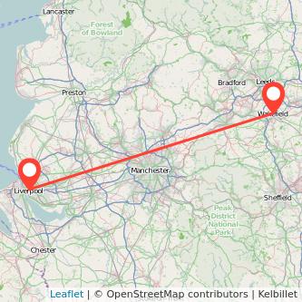 Wakefield Liverpool train map