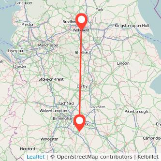 Wakefield Leamington train map