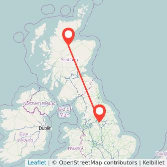 Wakefield Inverness train map