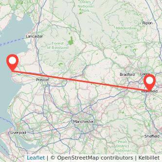 Wakefield Blackpool train map