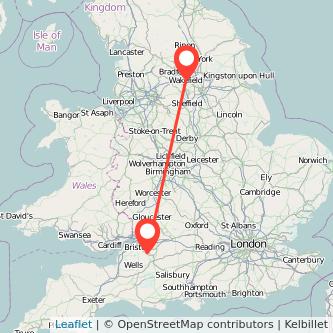 Wakefield Bath bus map