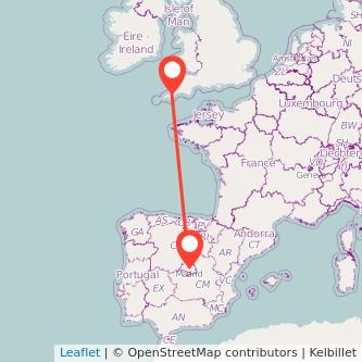 Truro Madrid train map