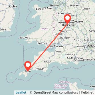 Truro West Bromwich train map
