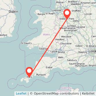 Truro Stoke-on-Trent train map