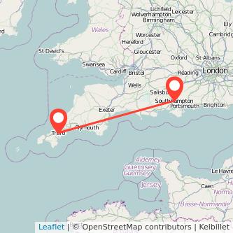 Truro Southampton train map