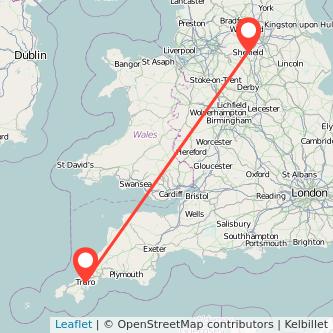 Truro Sheffield train map