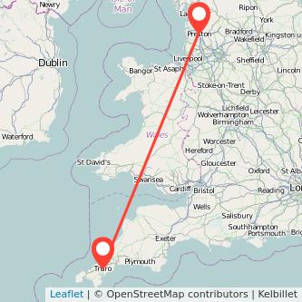 Truro Preston train map