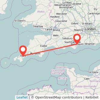 Truro Portsmouth train map