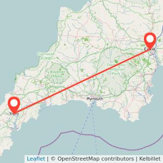 Truro Exeter train map
