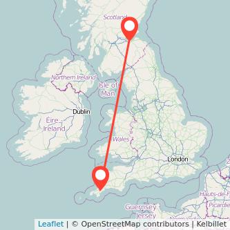 Truro Edinburgh train map