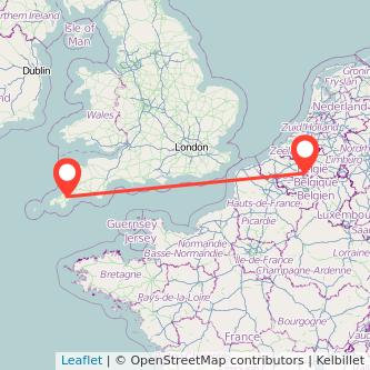 Truro Brussels train map