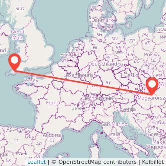 Truro Budapest train map