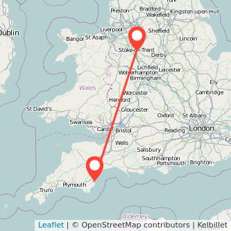 Torquay Stoke-on-Trent train map