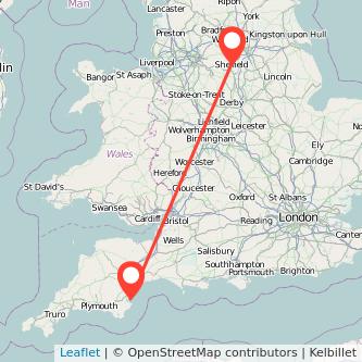 Torquay Sheffield train map