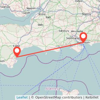 Torquay Portsmouth train map