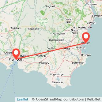 Torquay Plymouth bus map