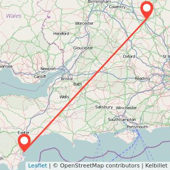 Torquay Northampton train map