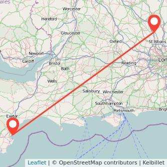 Torquay Luton train map