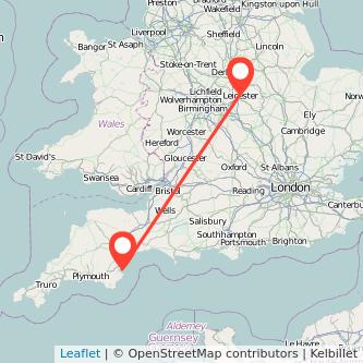 Torquay Leicester train map