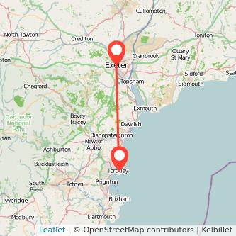 Torquay Exeter bus map