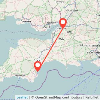 Torquay Bristol bus map