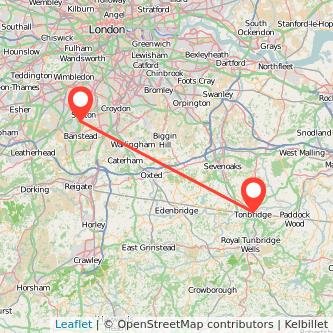 Tonbridge Sutton train map