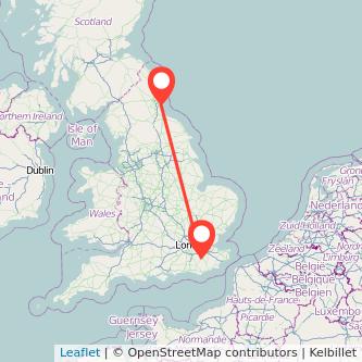 Tonbridge Sunderland train map