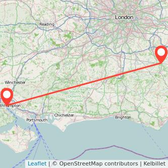 Tonbridge Southampton train map