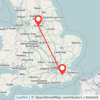 Tonbridge Sheffield train map