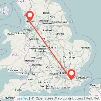 Tonbridge Preston train map