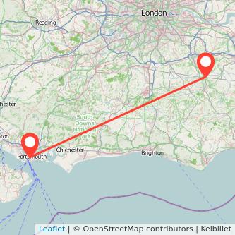 Tonbridge Portsmouth train map