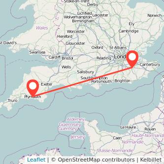 Tonbridge Plymouth train map