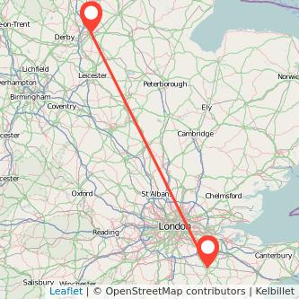 Tonbridge Nottingham train map