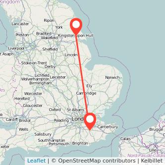 Tonbridge Hull train map