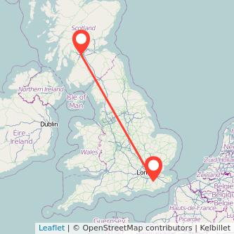 Tonbridge Glasgow train map