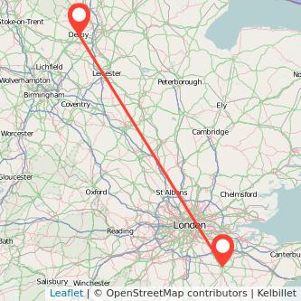 Tonbridge Derby train map