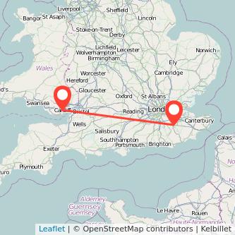 Tonbridge Cardiff train map