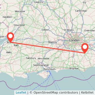 Tonbridge Bristol train map