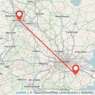 Tonbridge Birmingham train map