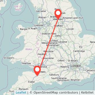 Taunton Wakefield bus map