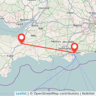 Taunton Portsmouth train map