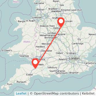 Taunton Nottingham train map