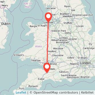 Taunton Liverpool train map