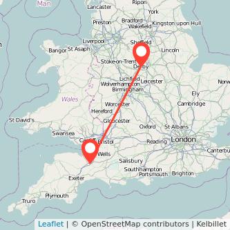 Taunton Derby train map