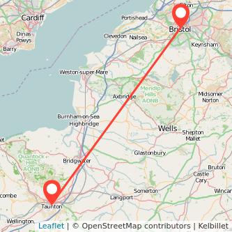 Taunton Bristol bus map