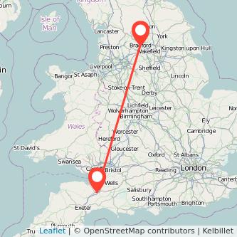 Taunton Bradford bus map