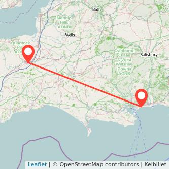 Taunton Bournemouth train map