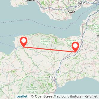 Taunton Barnstaple bus map